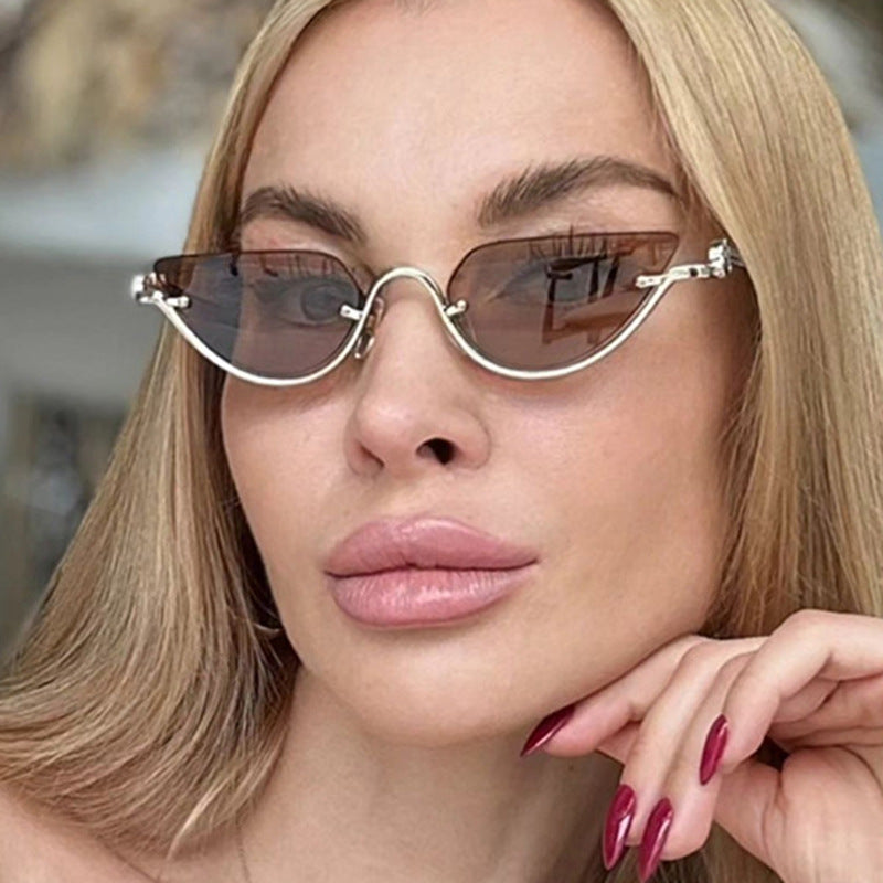 Damen Cat-Eye Sonnenbrille mit goldfarbenem Metallrahmen und UV-Schutz Brehn