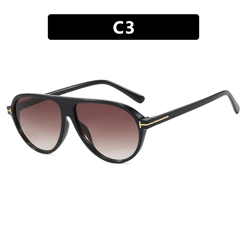 Damen trendige Oversized-Sonnenbrille mit elegantem Metallrahmen und UV-Schutz Brehn
