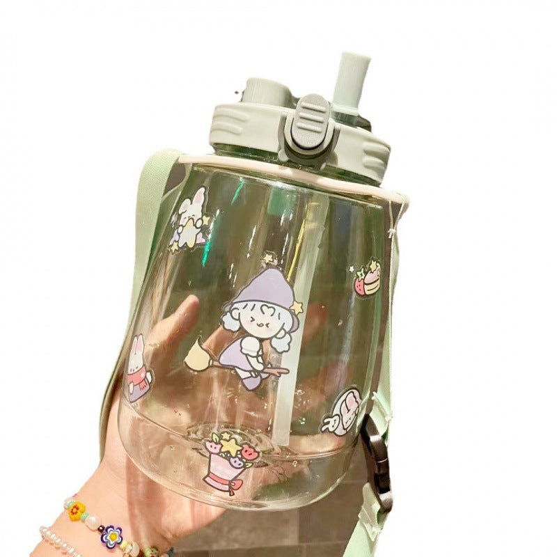 Damen große Wasserflasche mit integrierter Skala und Freisprecheinrichtung Brehn