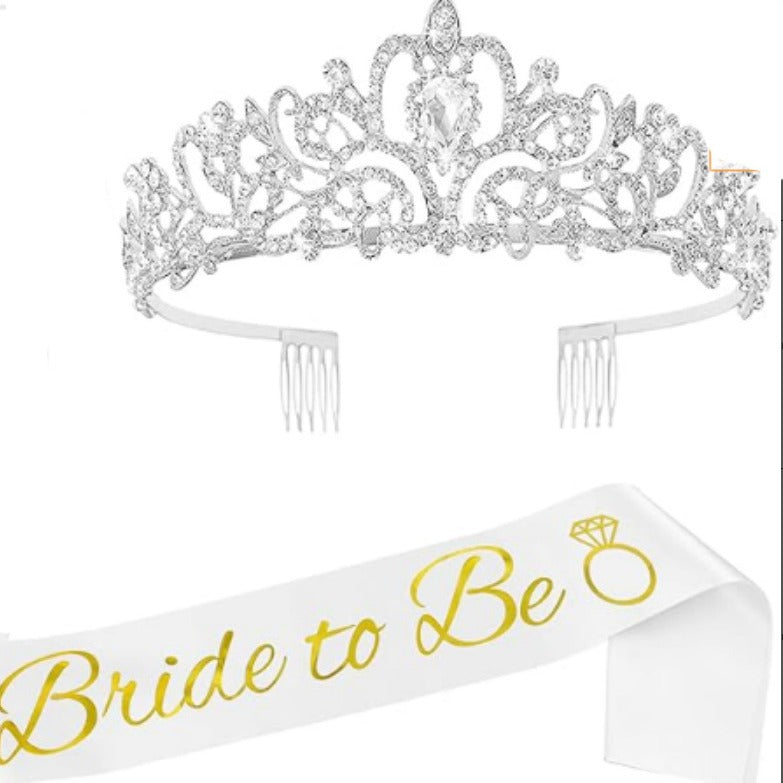 Damen Elegante Tiara mit Personalisiertem Sash Brehn