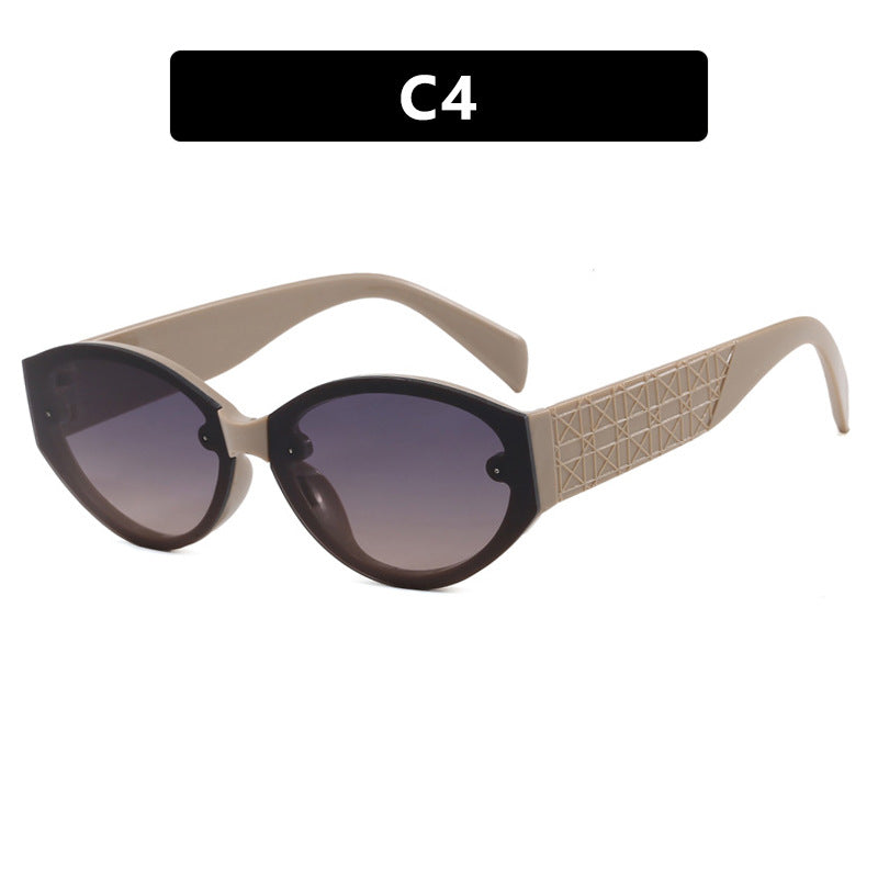 Damen extravagante Cat-Eye Sonnenbrille mit strukturiertem Rahmen Brehn