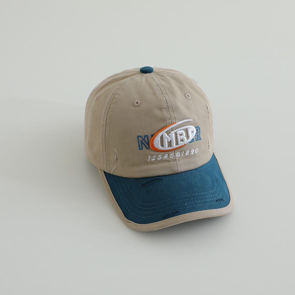 Herren Distressed Baumwolle Logo Baseballcap Brehn