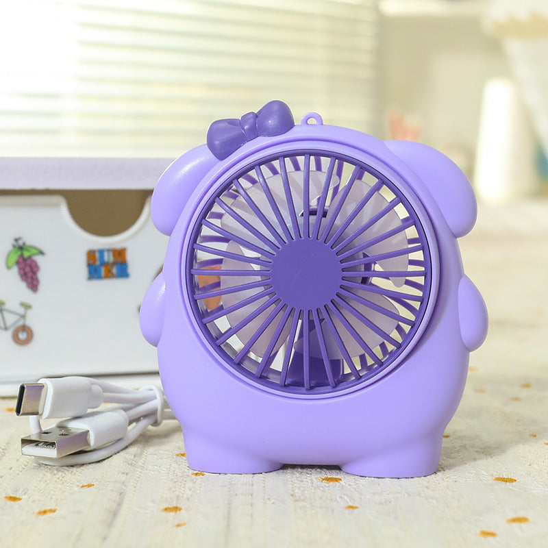 Frauen Tragbarer Mini Handventilator mit Tierohren und USB-Ladefunktion Brehn