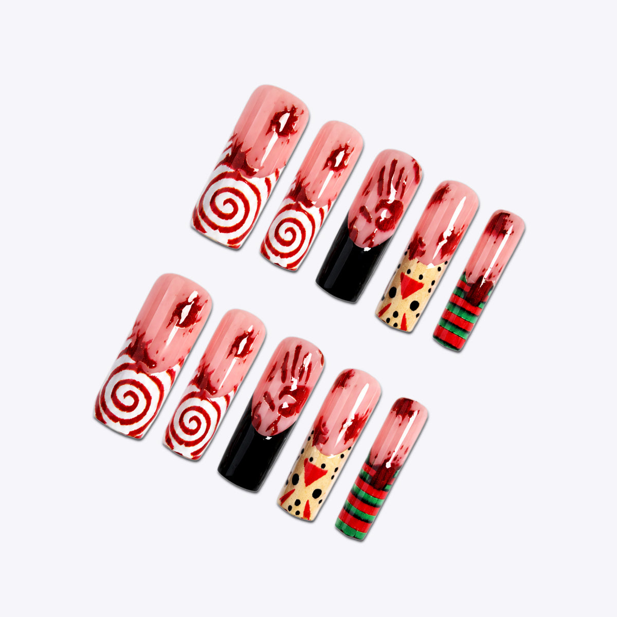 Kreatives Kunstnagelset mit gruseligen Halloween-Motiv Brehn