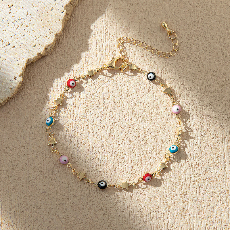 Bunte Perlencharms Fußkette Brehn