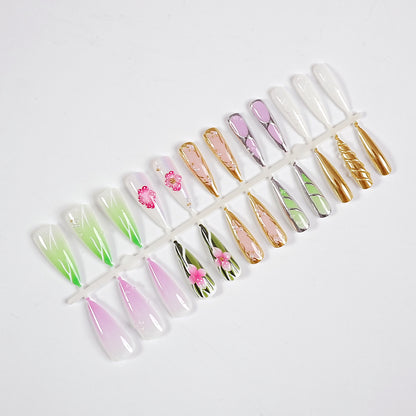 Premium Dekorative Press-On Nagelkunst Set