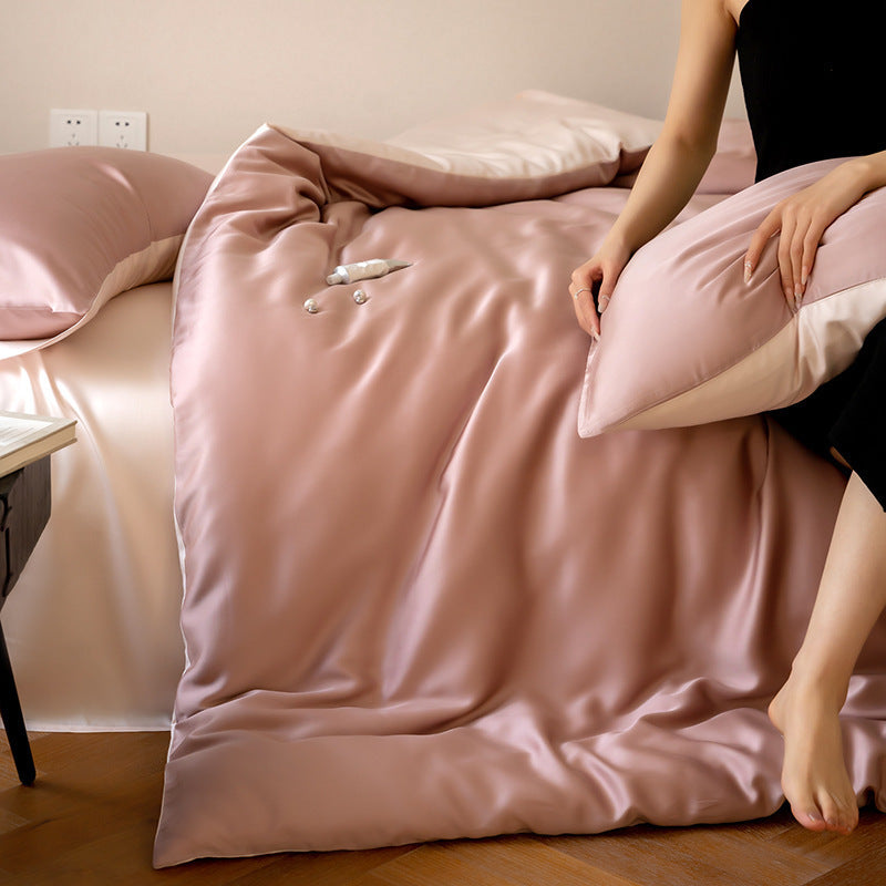Seidiges Satin-Bettwäsche-Set