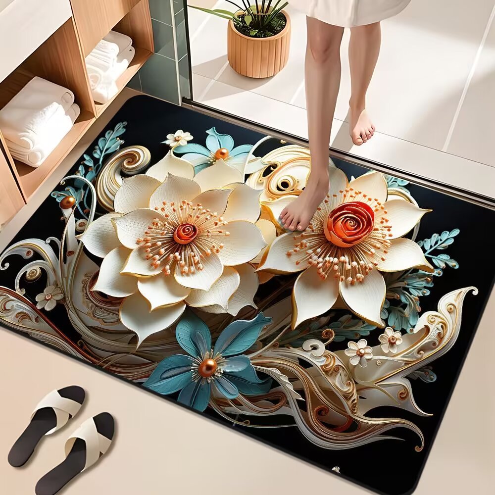 Floral Design Badezimmermatte Brehn