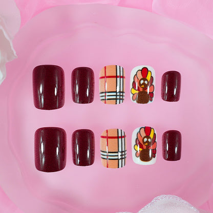 Kunstnagelset mit festlichem Thanksgiving-Motiv Brehn