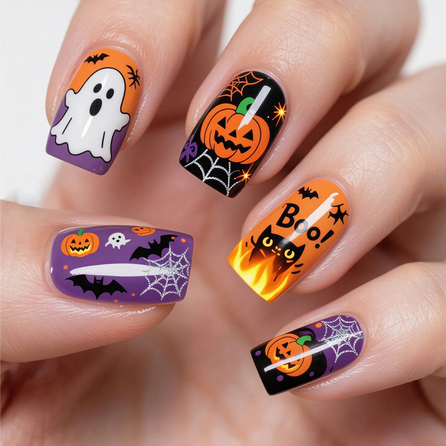 Halloween-Themen Dekorative Press-On Nagelkunst Brehn