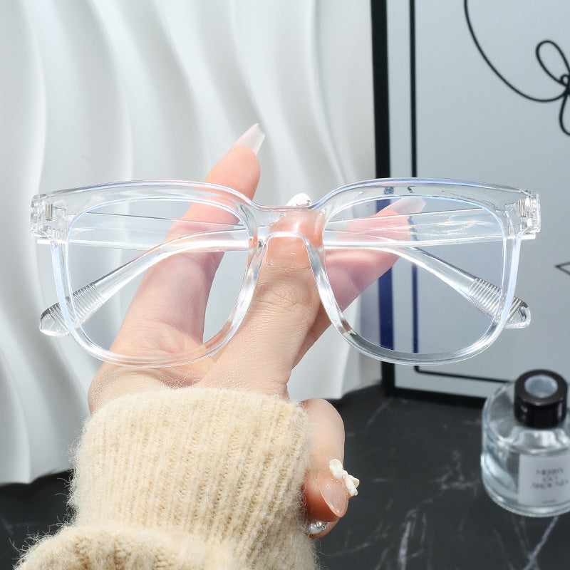 Damen modische rechteckige Brille mit blauen Gläsern Brehn