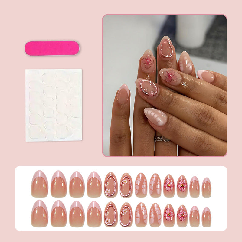 Kunstnagelset mit blumigen Verzierungen und eleganten Akzenten Brehn