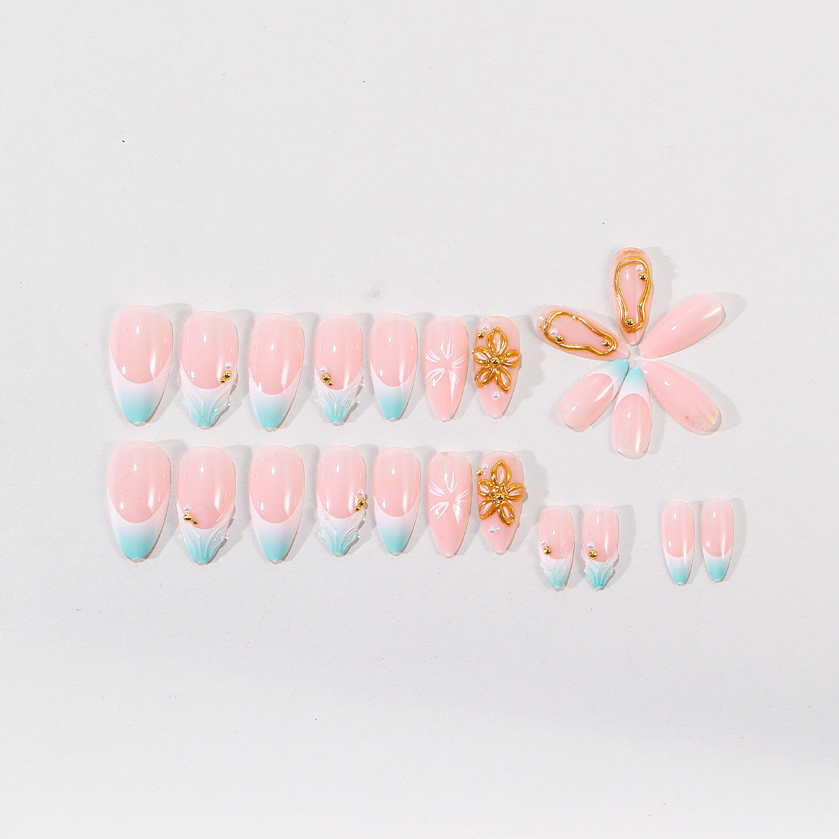 Elegantes florales Nagelkunst-Set Brehn