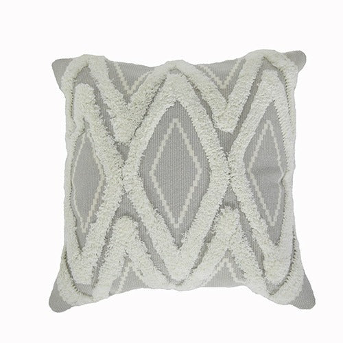 Dekorativer quadratischer Kissenbezug mit tufted Chenille‑Diamantrelief Brehn