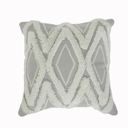Dekorativer quadratischer Kissenbezug mit tufted Chenille‑Diamantrelief Brehn