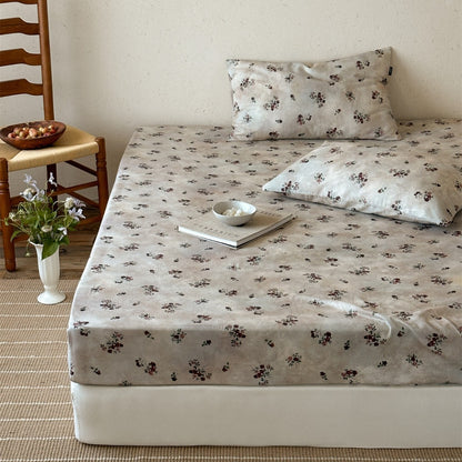 Bedrucktes Baumwoll-Percale Spannbettlaken und Kissenbezug Set