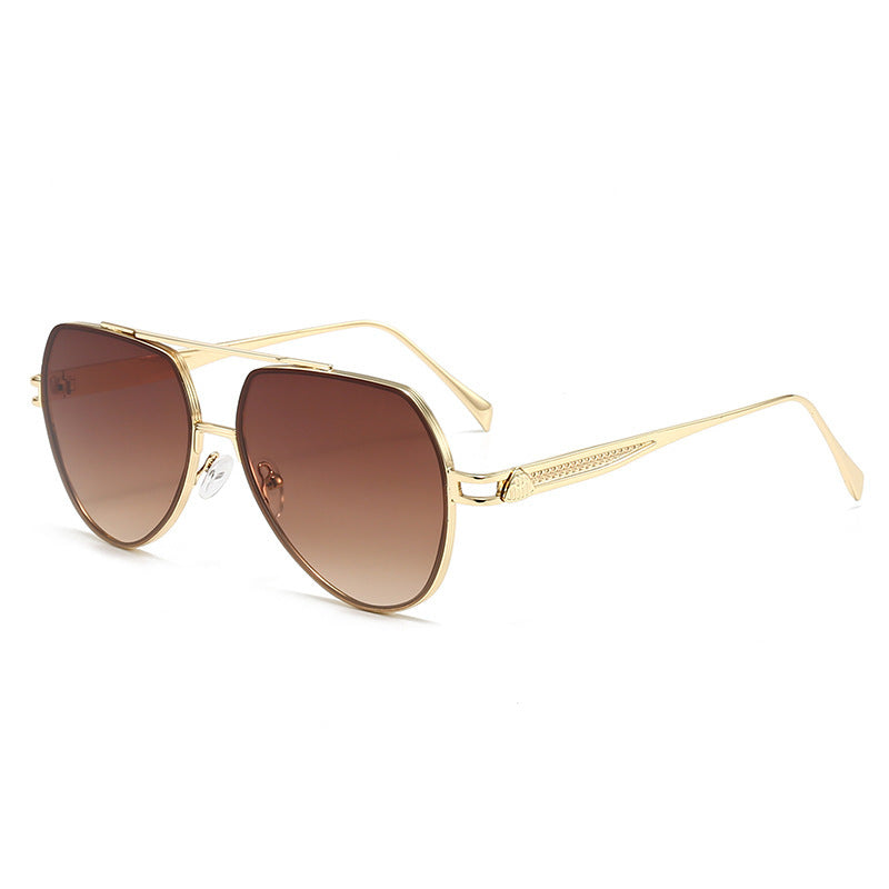 Damen Designer-Sonnenbrille im stilvollen, geschwungenen Metallrahmen Brehn