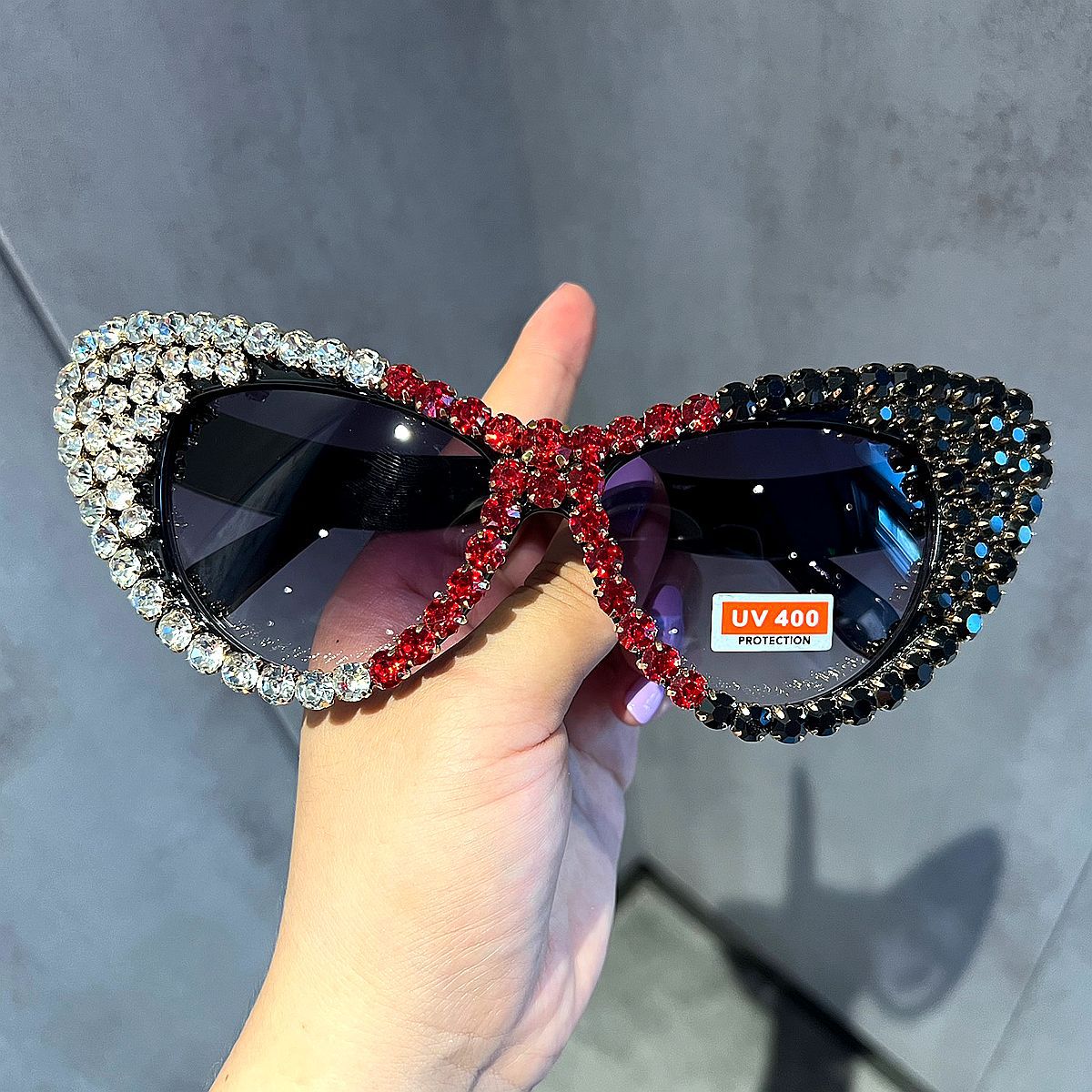 Damen Glamouröse Kristall-Sonnenbrille Brehn
