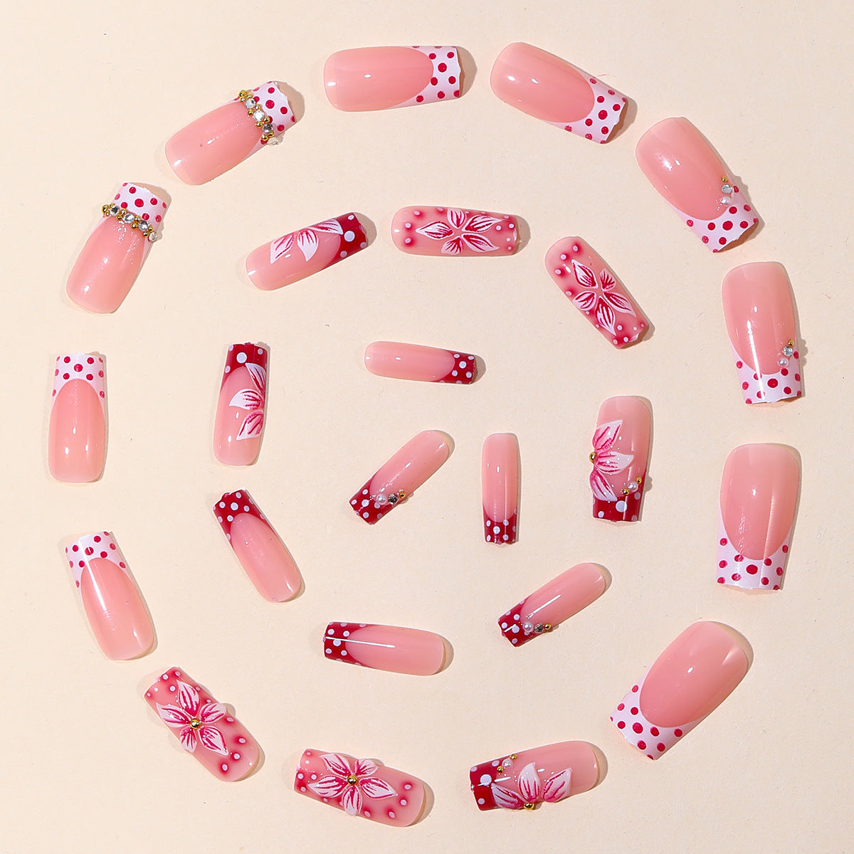 Dekorative florale Nagelkunstverlängerungen Brehn