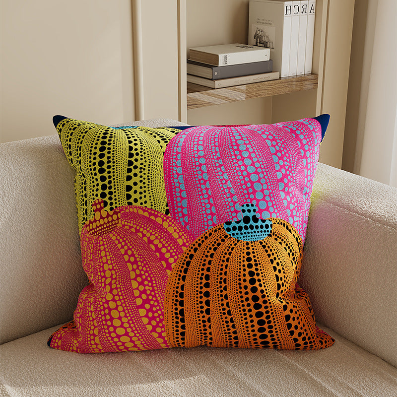 Square Decorative Cushion Cover with Whimsical Sea Urchin Dot Illustration