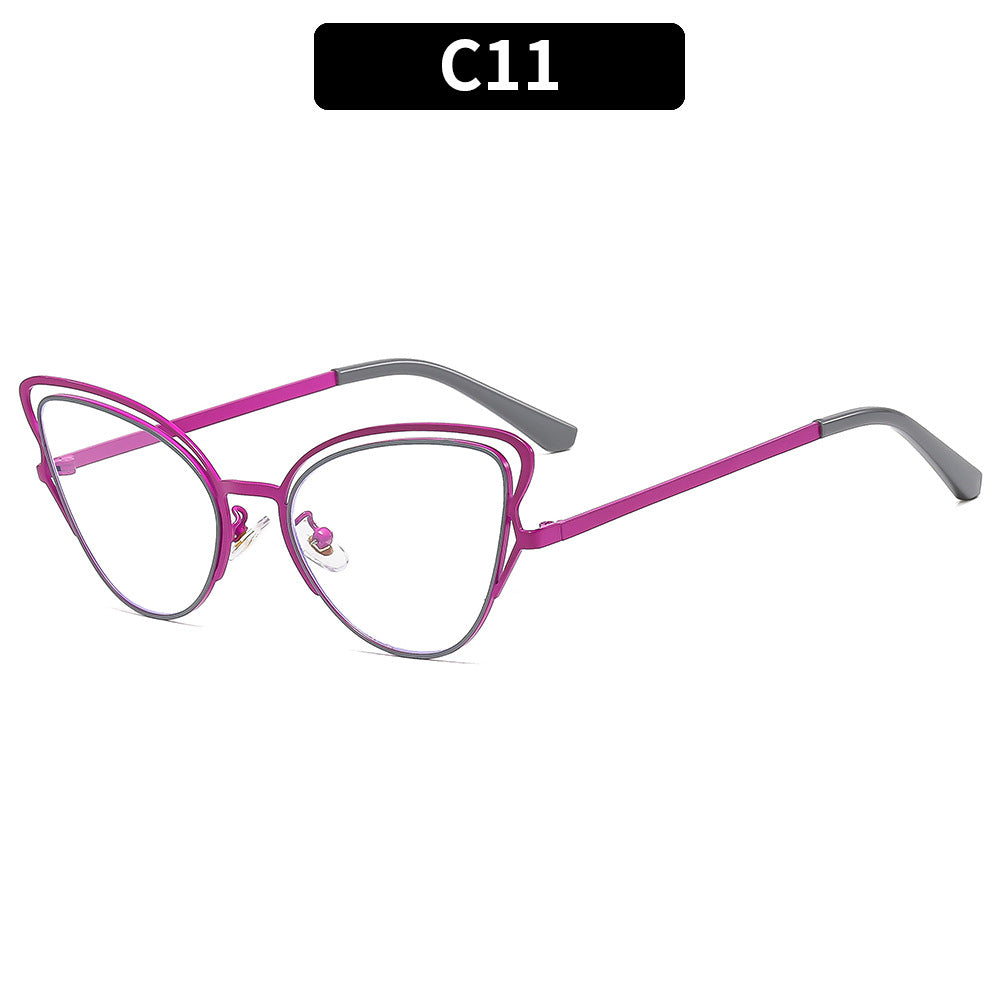 Damen Cat-Eye Sonnenbrille mit luxuriösem Metallrahmen und hochwertigen Verlaufsgläsern Brehn