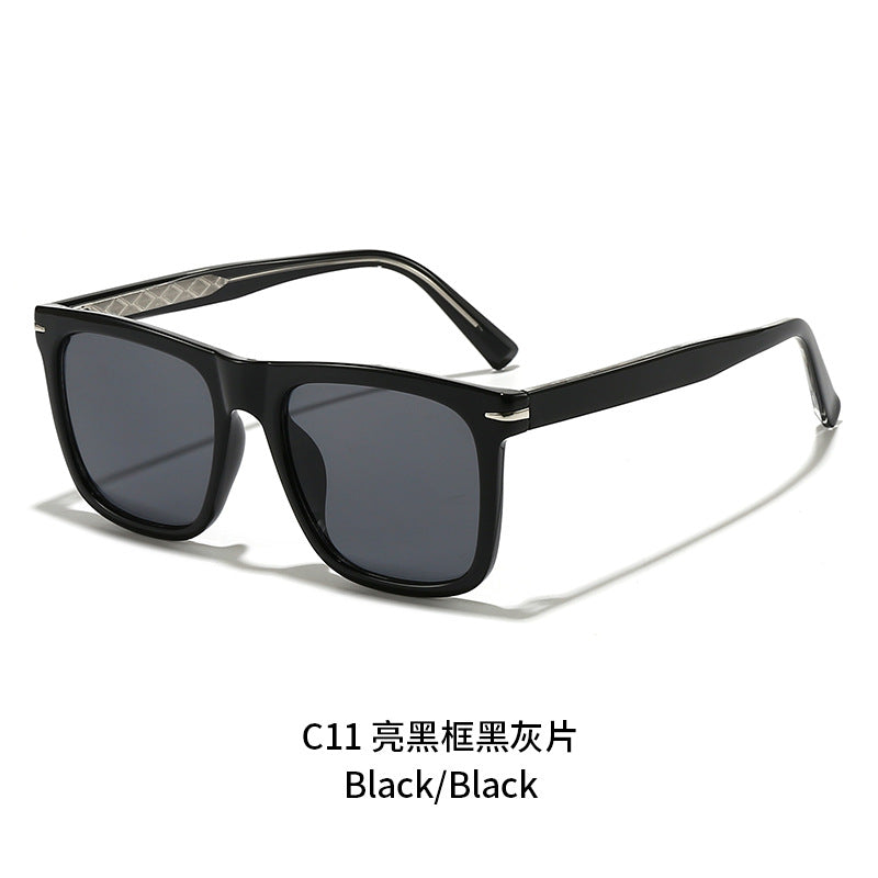Damen moderne rechteckige Sonnenbrille mit robustem Gestell Brehn