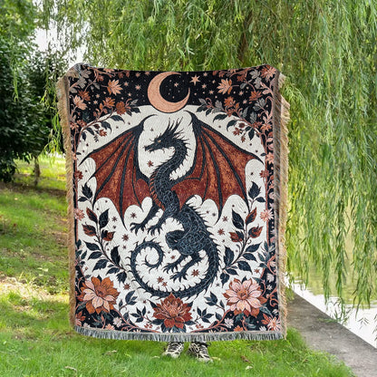 Künstlerisches Drachenmotiv Wandteppich Wurfdecke