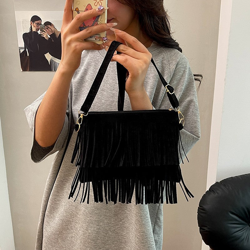 WoStylish Fransen Crossbody Tasche Brehn