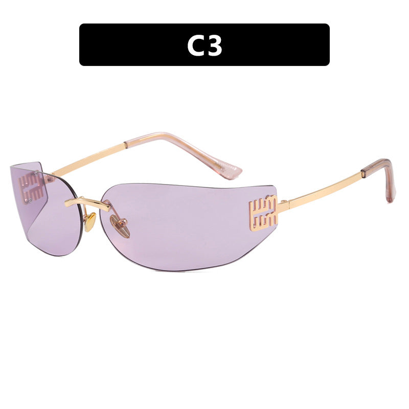 Damen futuristische Designer-Sonnenbrille mit ausgefallenem Rahmen und UV-Schutz Brehn