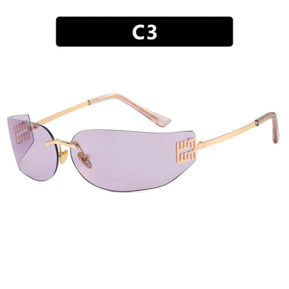 Damen futuristische Designer-Sonnenbrille mit ausgefallenem Rahmen und UV-Schutz Brehn