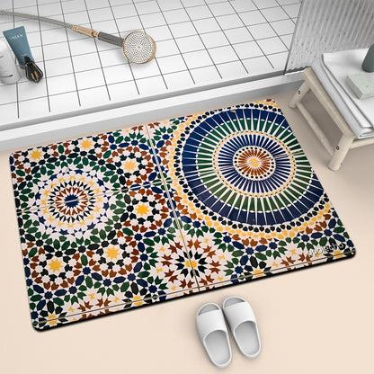 Bunte geometrische Muster Badmatte Brehn