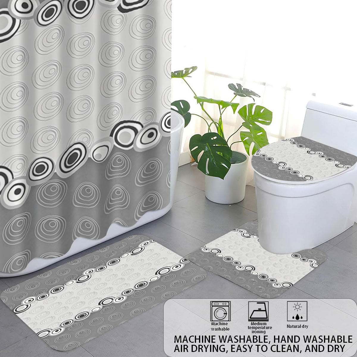 Abstract Design Vier-teilige digitale Badezimmer Set Brehn