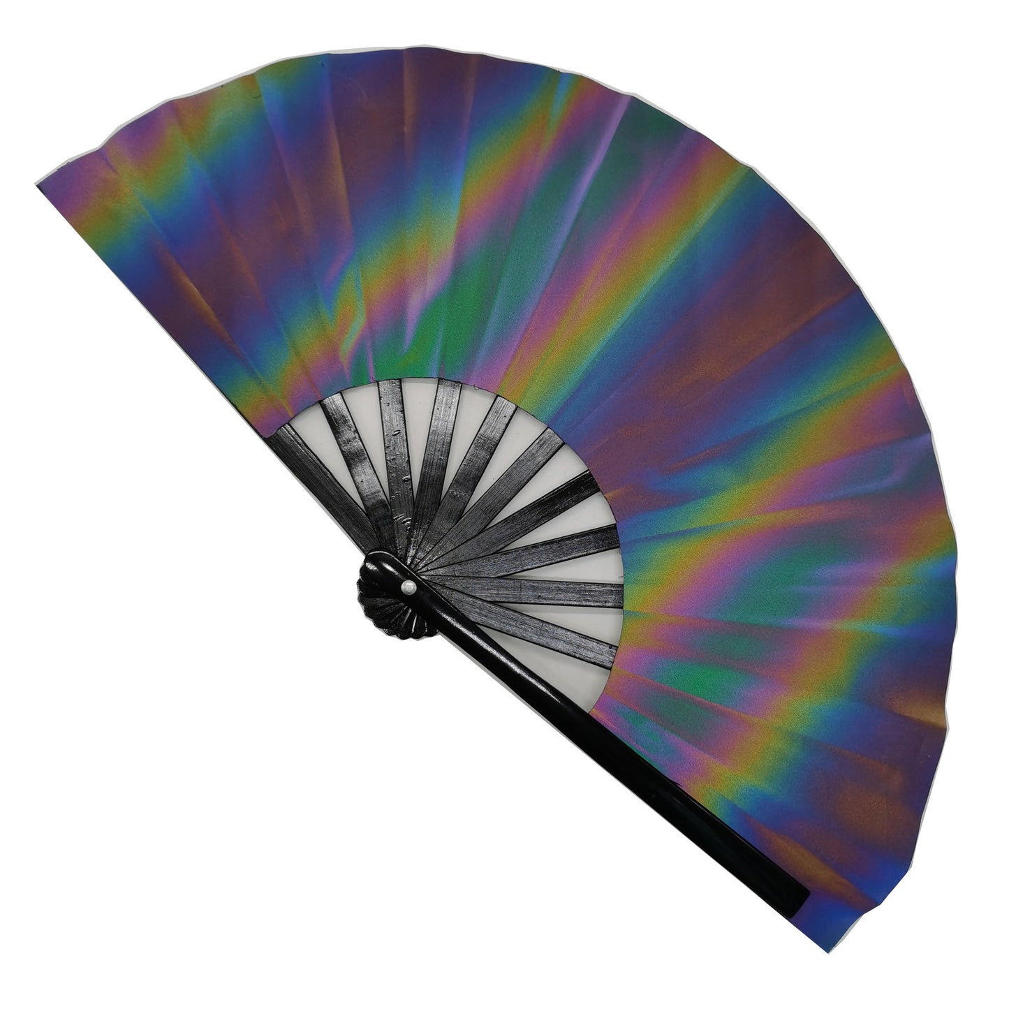 Damen Fächer aus leichtem Stoff mit buntem geometrischem Design Brehn