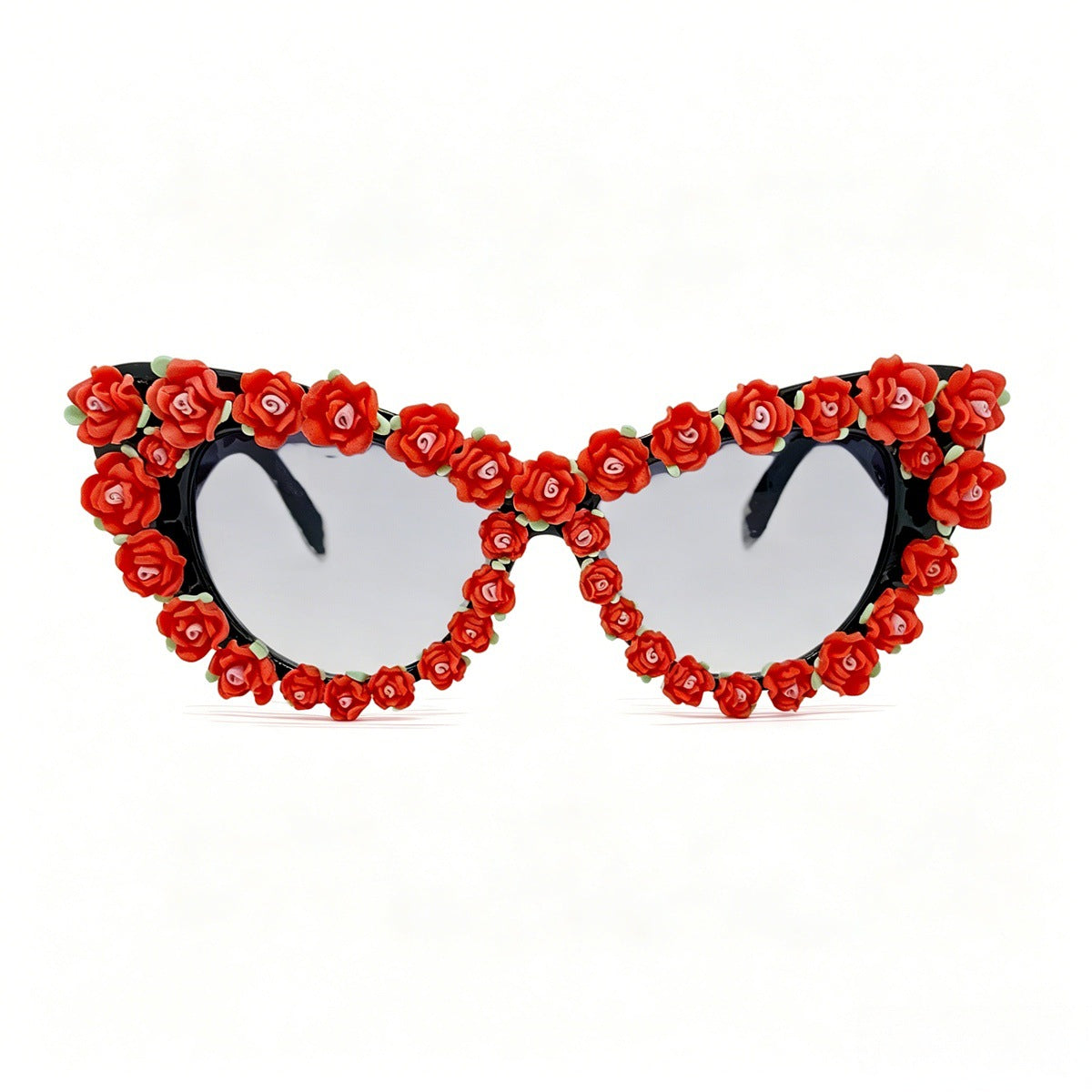 Damen Cat-Eye Sonnenbrille mit floralen Applikationen Brehn