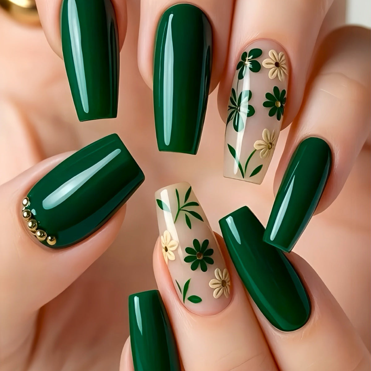 Botanisches Nagelkunst Press-On Set Brehn