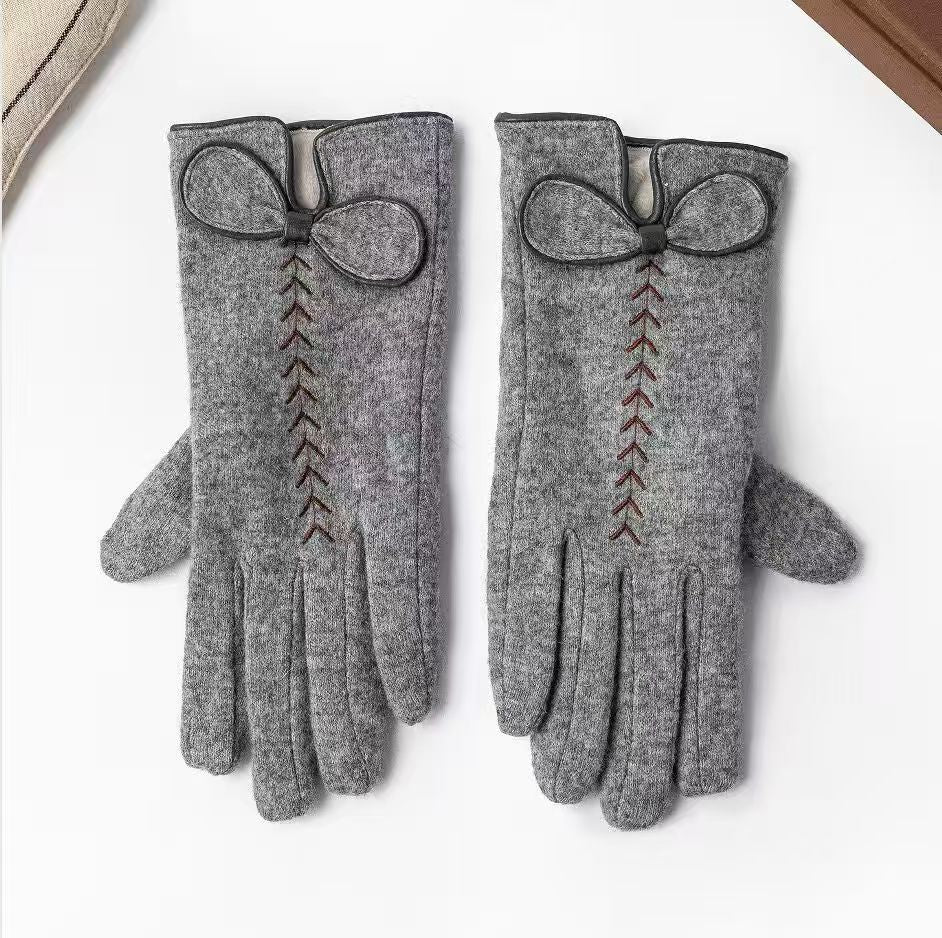 Elegante Bow-verzierte Touchscreen-Handschuhe Brehn