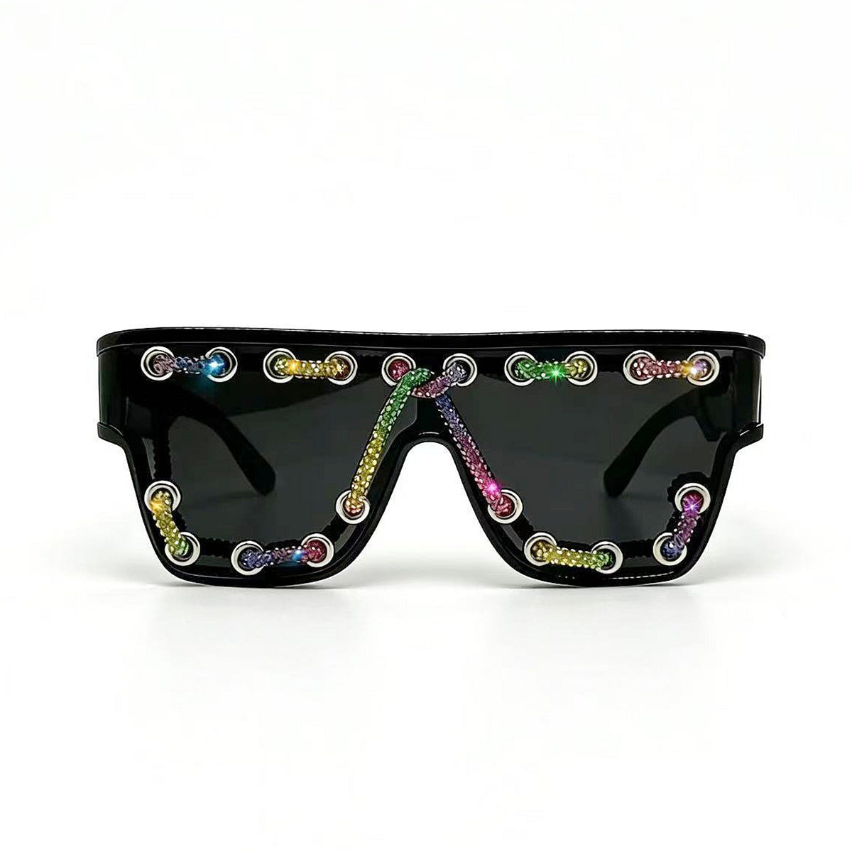 Damen Sonnenbrille mit extravagantem Design und dekorativer Kettenverzierung Brehn