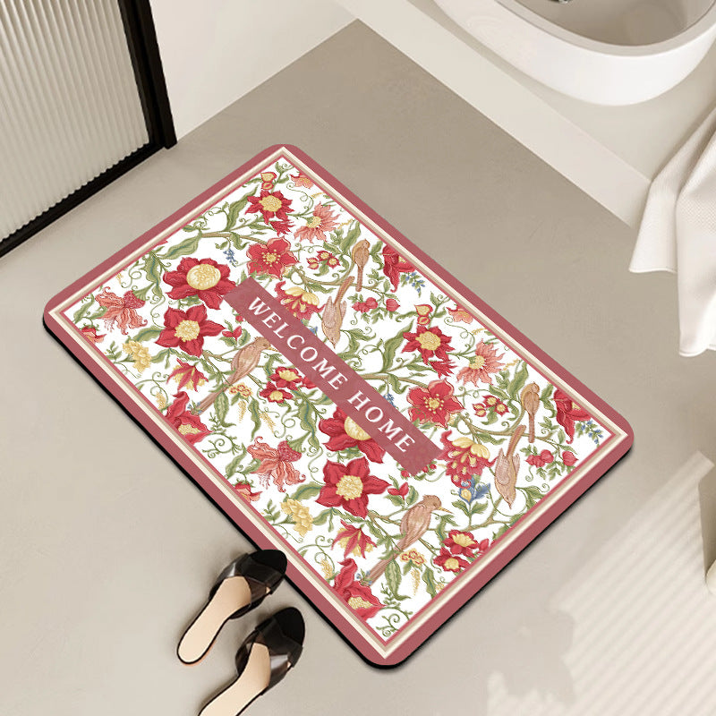Vintage Floral Pattern Badmatte Brehn