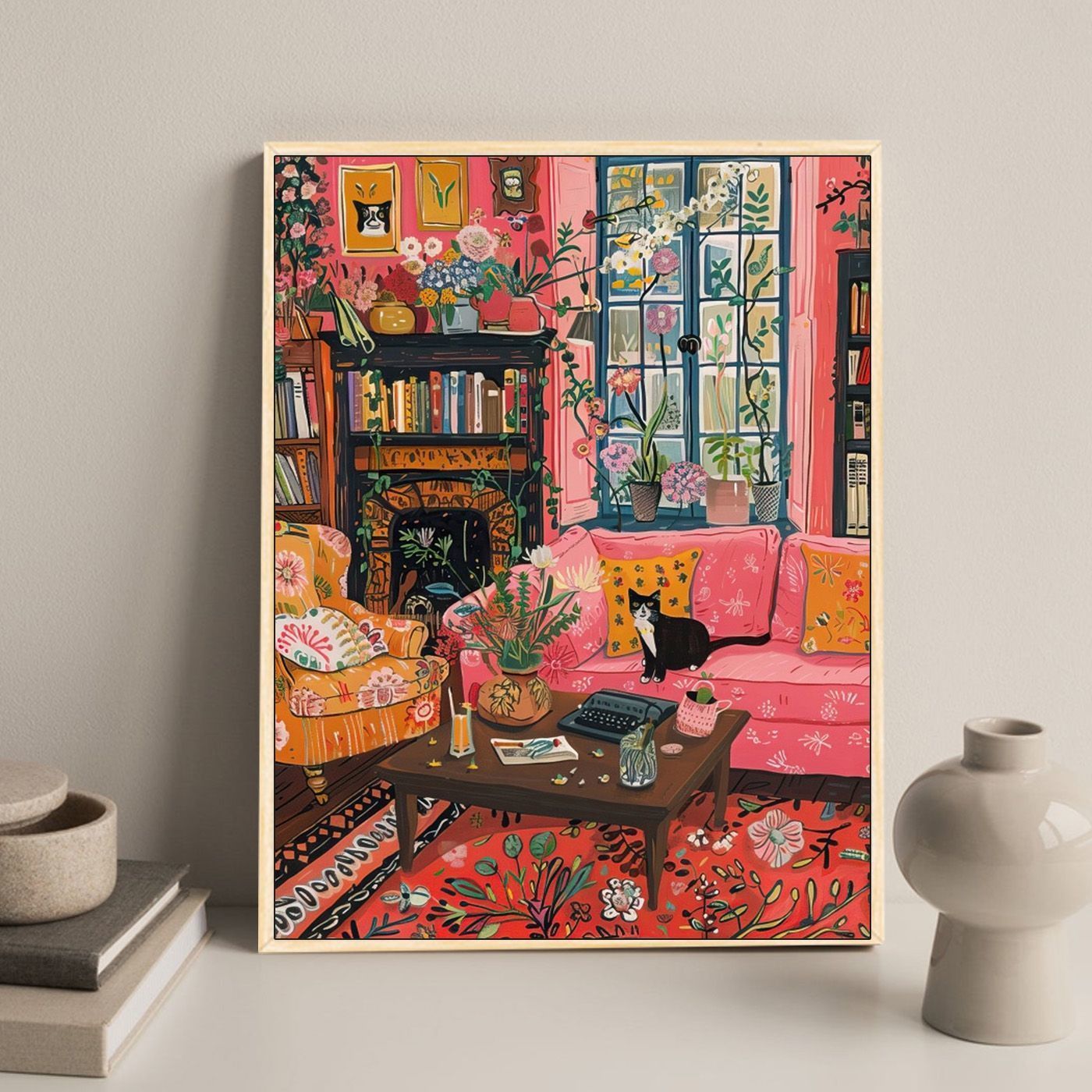 Gemütlicher floral-theme Wohnkultur Kunstdruck Brehn