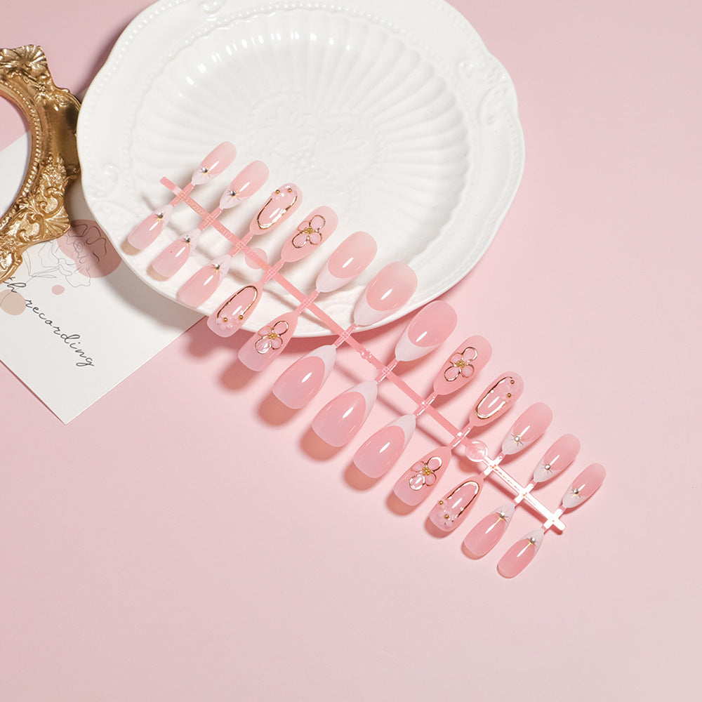 Elegantes florales Akzent Press-On Nagelset Brehn