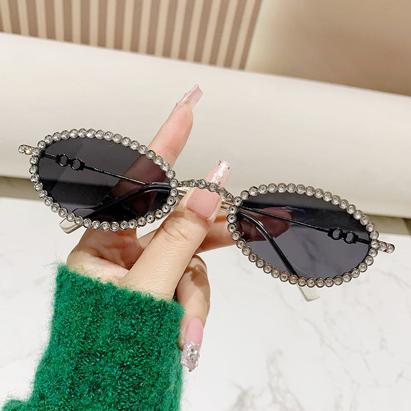 Damen Designer-Brillengestell mit extravagantem Perlenrahmen Brehn
