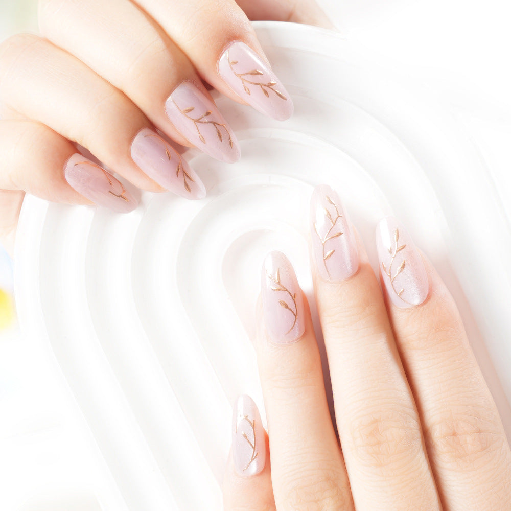 Elegante botanische Press-On Nagelkunst Brehn