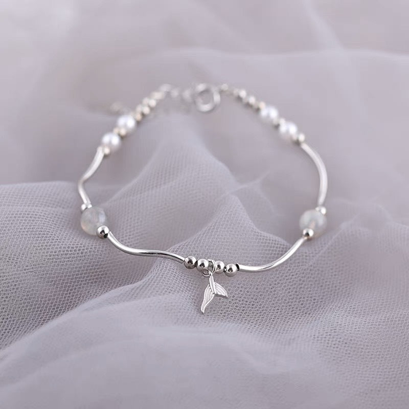 Elegante Silber Fisch Charm Armband Brehn