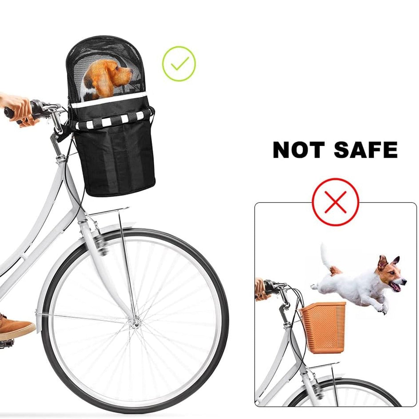 vorn montierte atmungsaktive Netz Fahrrad Haustierkorb Baldachin mit reflektierendem Rand Brehn