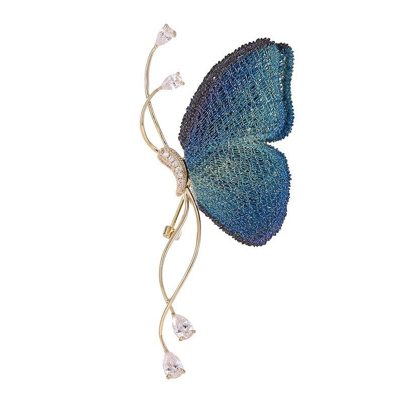 Exquisite Schmetterlingsbrosche mit Funkelnden Kristallen Brehn
