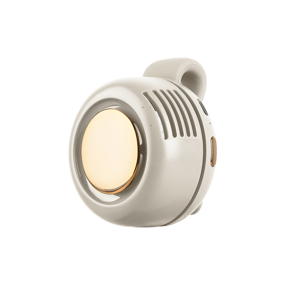 Kühlender tragbarer Clip-on persönlicher Ventilator mit warmem LED-Licht und wiederaufladbarem Akku Brehn