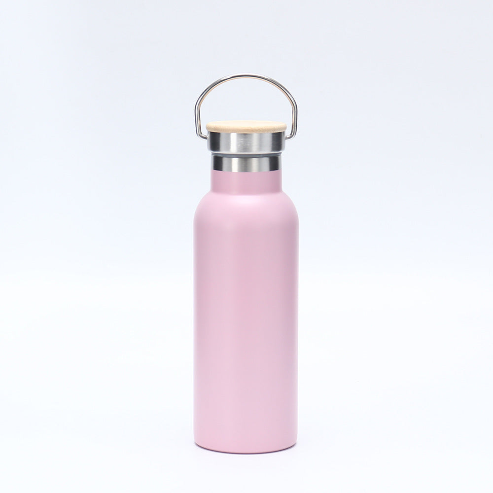 Damen isolierte Edelstahl-Trinkflasche mit Holzdeckel Brehn