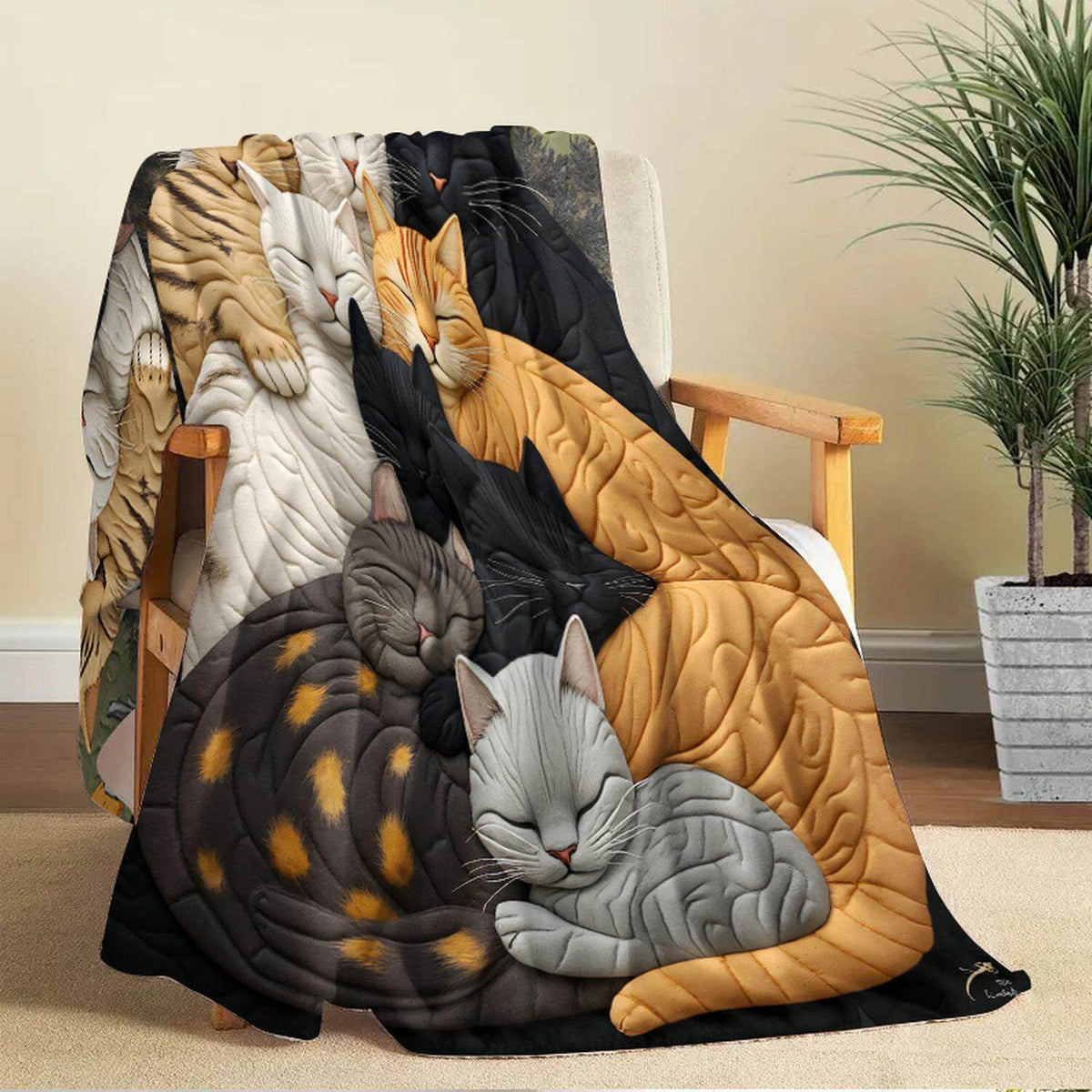 Katzen-Themen-Plüschfleece-Decke