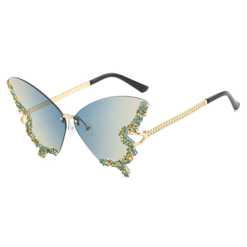 Damen extravagante Cats Eye Sonnenbrille mit funkelnden Akzenten Brehn