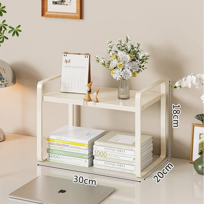 Kompakte Zwei-Ebenen Metall Schreibtisch Organizer Regal
